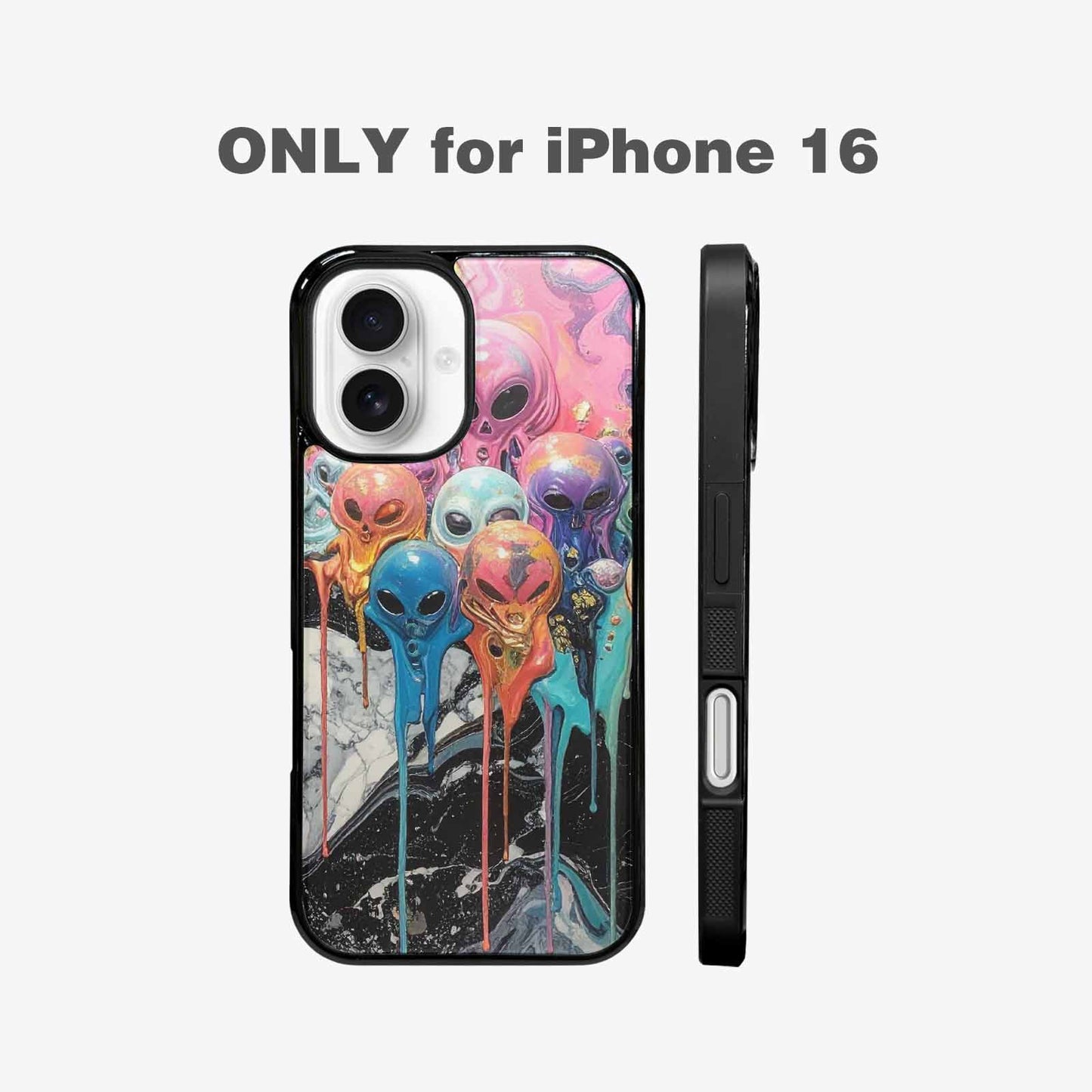iPhone 16 Case — Aliens Marblemelting Aliens Pa L2w Personalized, Custom Phone Case