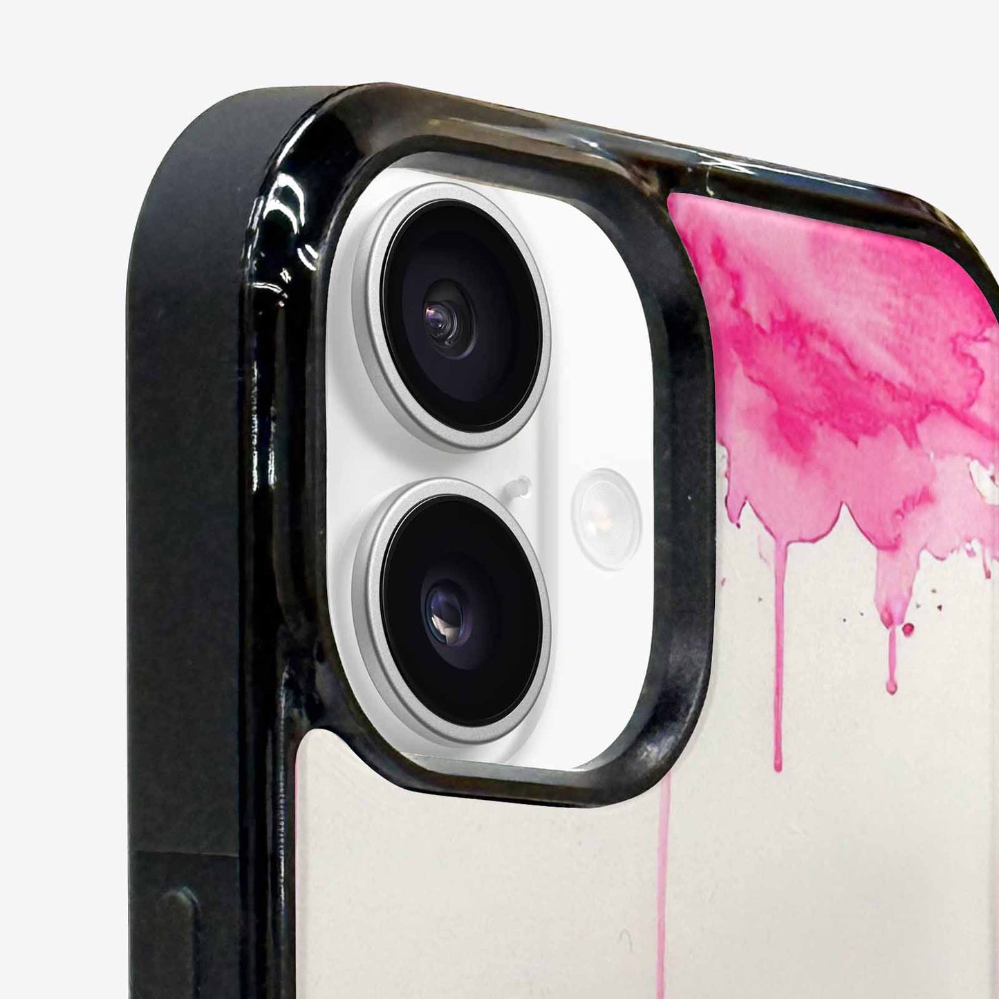 iPhone 16 Case — Sunflower Burst Black Pink Ink Sunflowers, Customized Protective Case