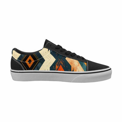 WOMEN'S Southwestern Geometric Diamond Canvas Lace-Up Surreal Sneakers