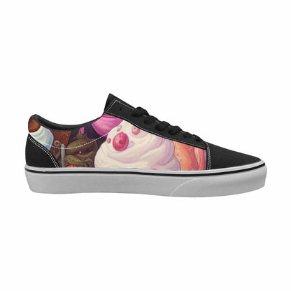 WOMEN'S Ice Cream Monsters  Lace-Up Canvas Kaleidoscope Sneakers