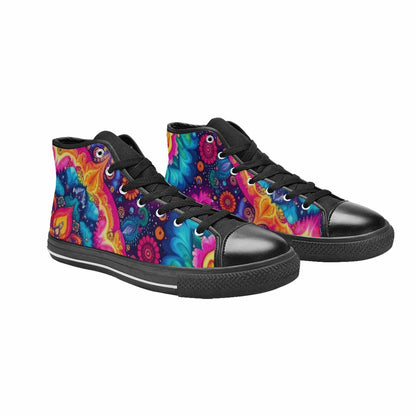 MEN'S Tie Dye Mandala High Top Canvas Aesthetic Custom Shoes