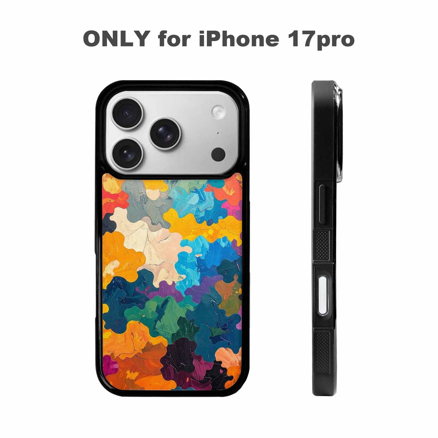 iPhone 17 Pro Case — Camo Patches Full Color Vibrant Camo, Personalized Phone Case
