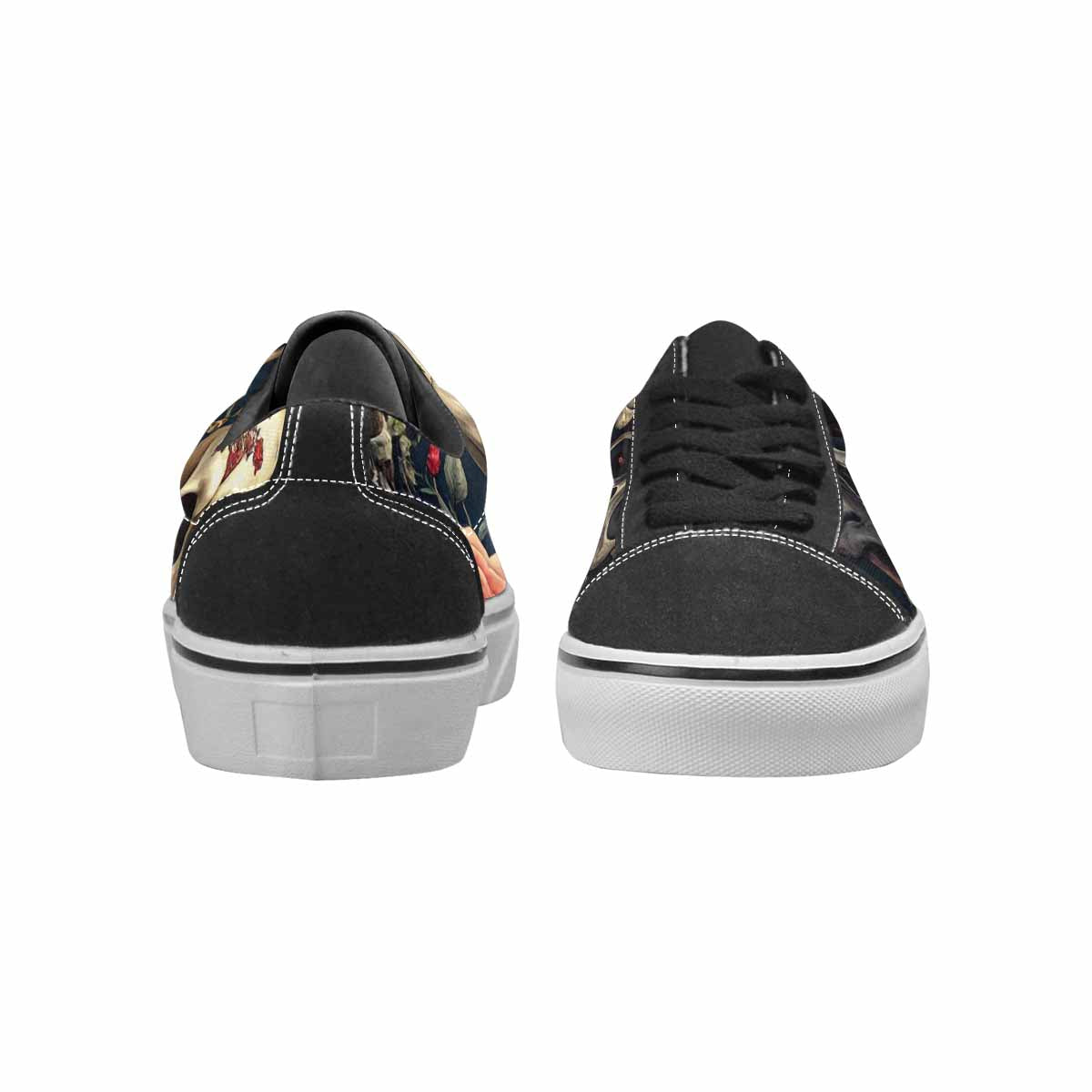 WOMEN'S Skulls - Roses Canvas Lace-Up Cottagecore Custom Shoes