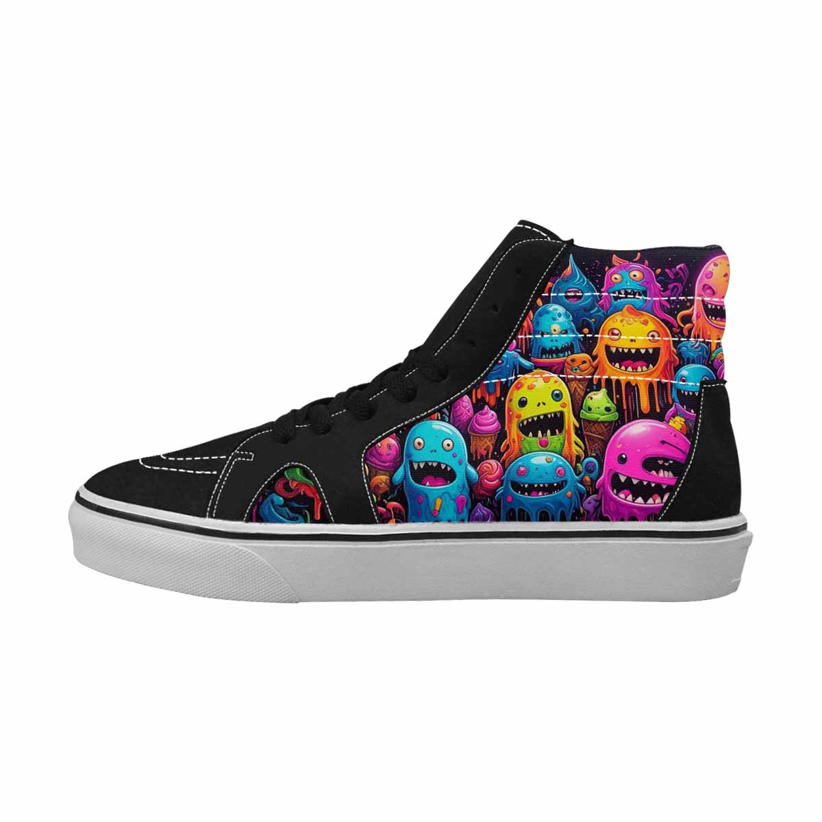 MEN'S Ice Cream Monsters  High Top Canvas Neon Fantasy Shoes