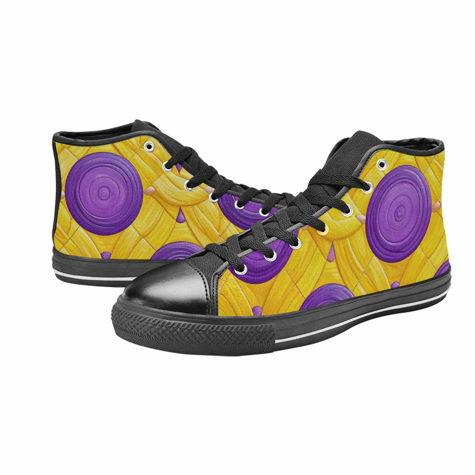 MEN'S Intersex Flag Color High Top Canvas Neon Fantasy Custom Sneakers