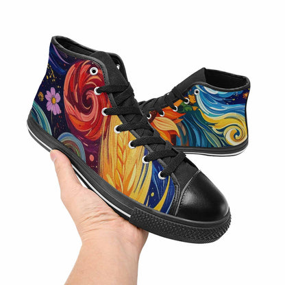 MEN'S Blend All Versions High Top Canvas Wallpaper Art Shoes