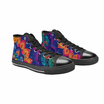 WOMEN'S Tie Dye Mandala High Top Canvas Y2K Custom Sneakers