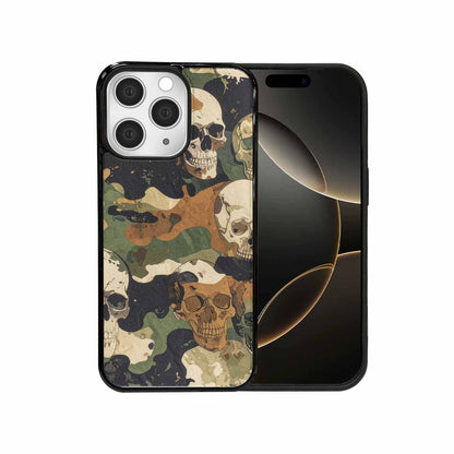 iPhone 15 Pro Max Case — Military Camo Texture Combined With Distressed, Custom Print Case Cover