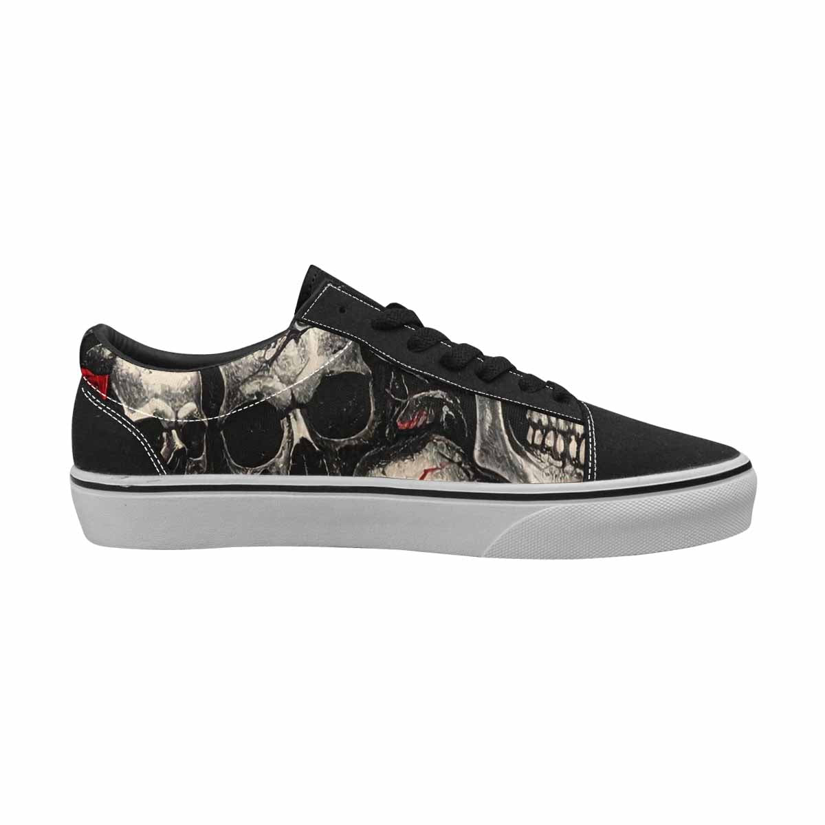 WOMEN'S Skull Roses Lace-Up Canvas Melting Art Custom Sneakers