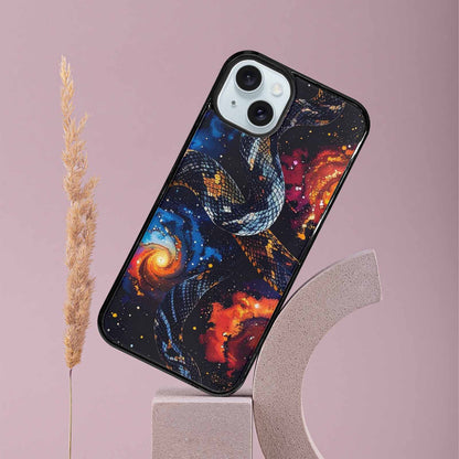 iPhone 15 Plus Case — Galaxy Snake Print, Customized Protective Case