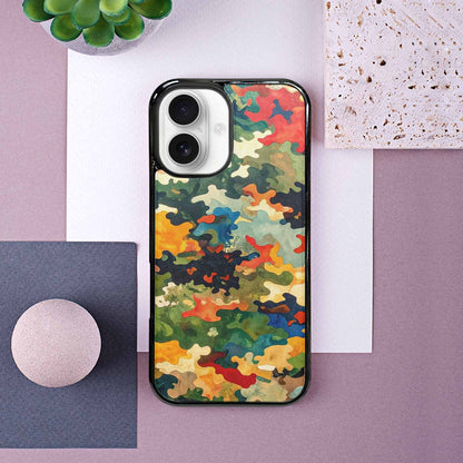 iPhone 16 Case — Camo Patches Full Color Vibrant Camo, Personalized Phone Case