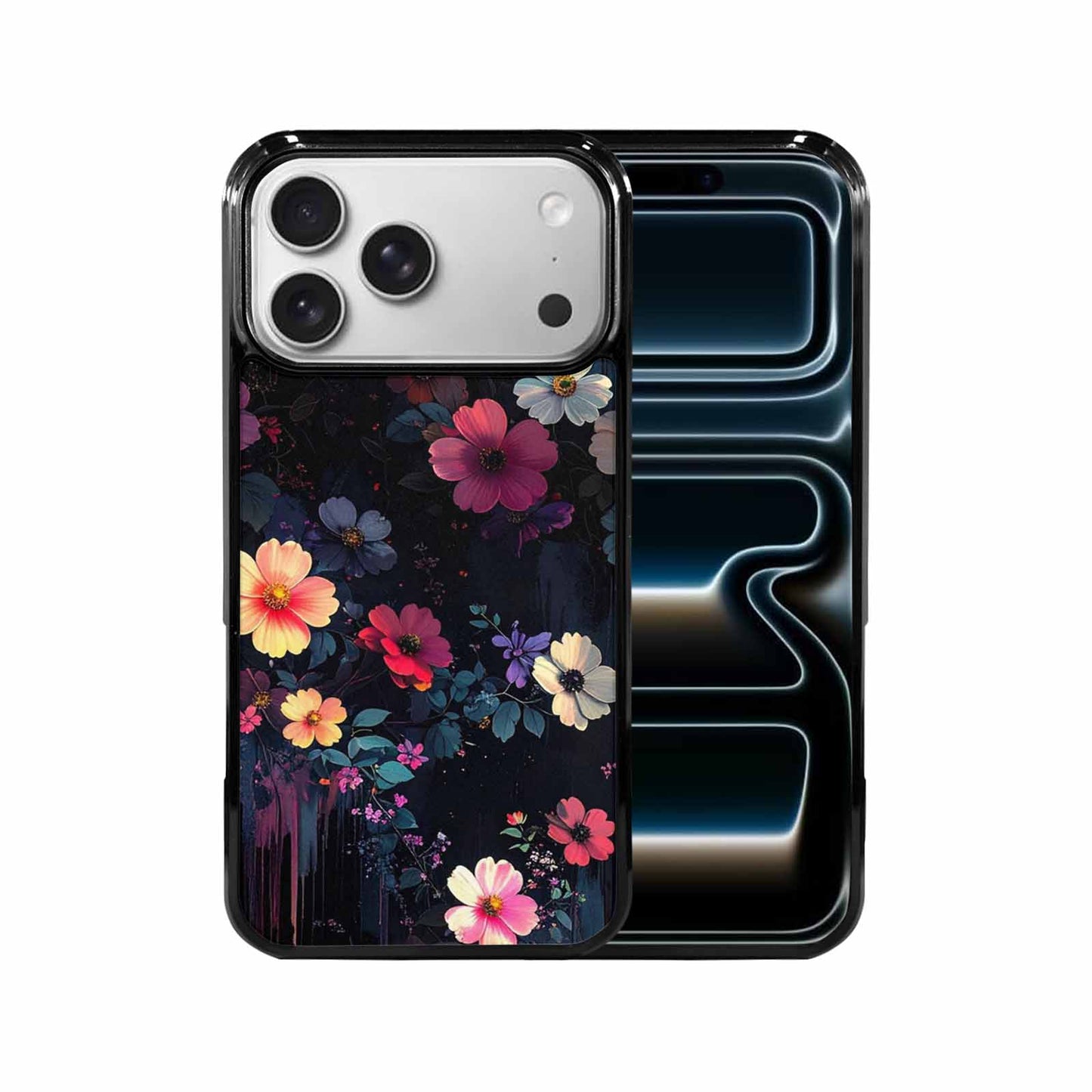 iPhone 17 Pro Max Case — Shadowy Glitch Floral Pattern Floral, Custom Made Phone Cover