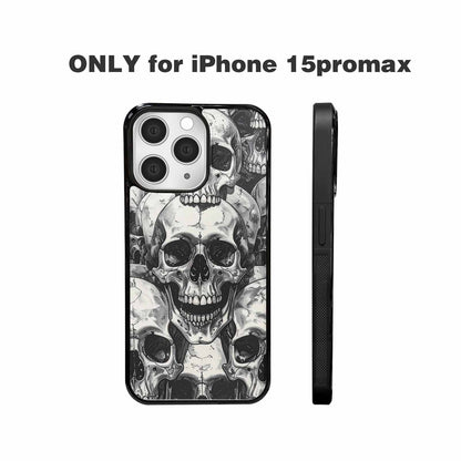 iPhone 15 Pro Max Case — Tessellated Human Skulls Custom, Custom Phone Case