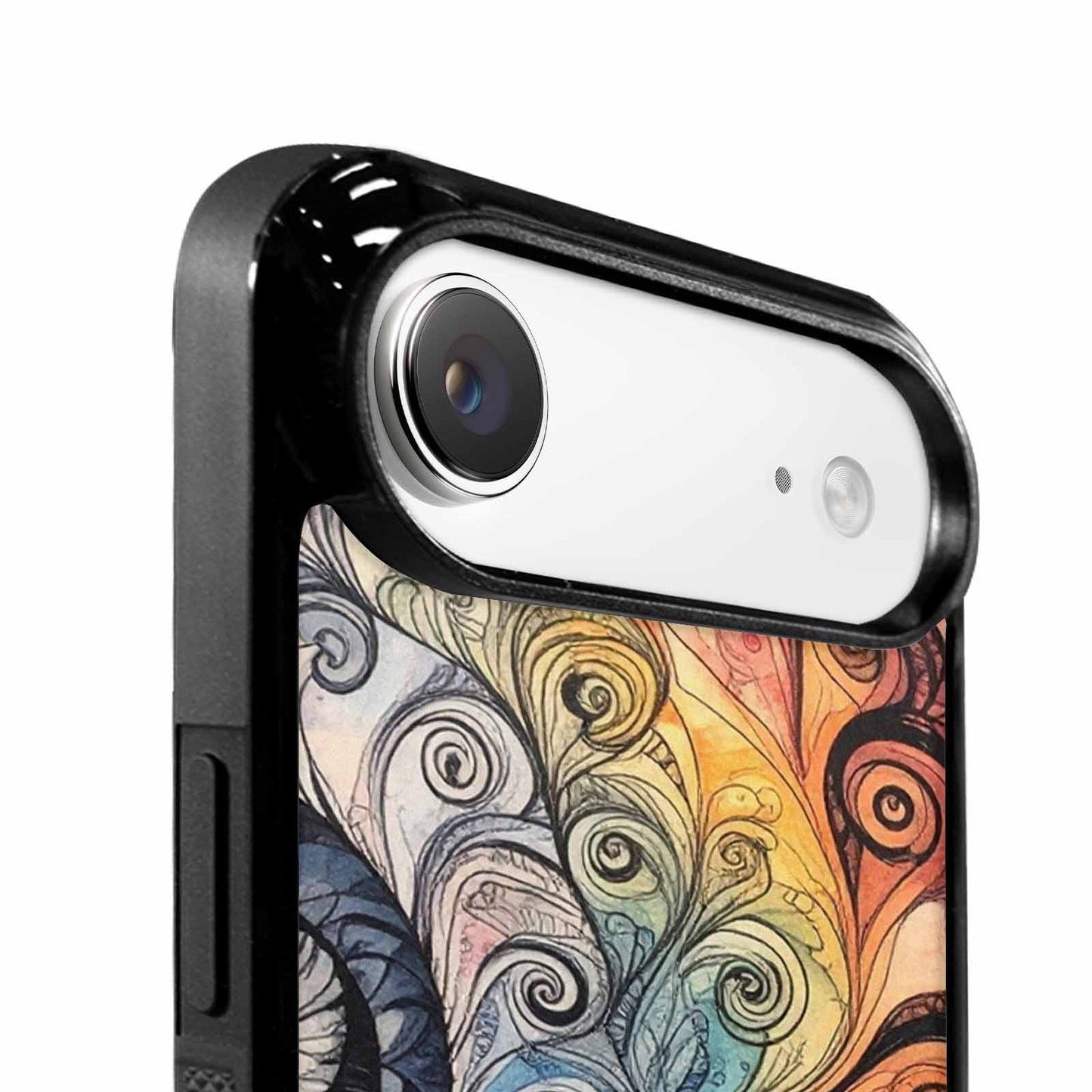 iPhone 17 Air Case — Tie Dye Swirls Black White Tie, Custom Designed Case Cover