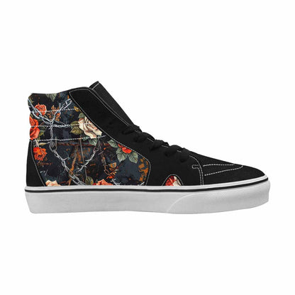 WOMEN'S Barbed Wire Chain High Top Canvas Grunge Custom Sneakers