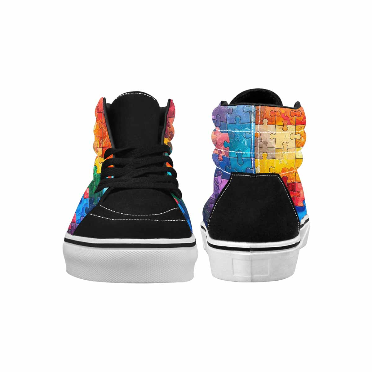 MEN'S Autism Puzzle Pieces High Top Canvas Vivid Sneakers