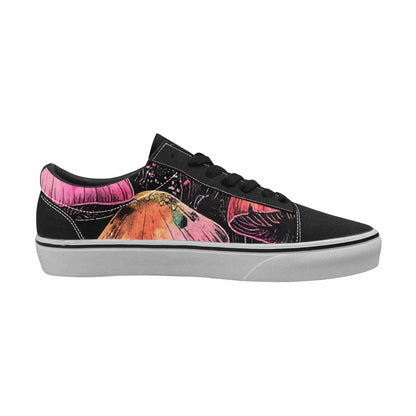 WOMEN'S Rainbow Drip Mushrooms Lace-Up Canvas Vibrant Chaos Sneakers