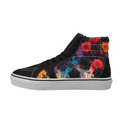 MEN'S Gothic Rose High Top Canvas Wallpaper Art Custom Sneakers