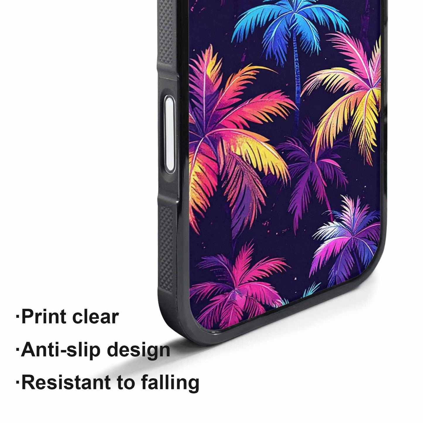 iPhone 17 Pro Case — Chrome Bling Palm Tree Original Art, Unique Phone Case Design