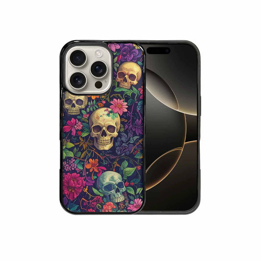 iPhone 16 Pro Case — Skulls Botanicalskulls Pattern, Unique Phone Case Design