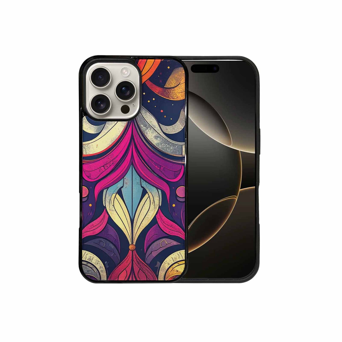 iPhone 16 Pro Max Case — 1970s Disco Cartoon Art Pattern, Original Design Phone Case