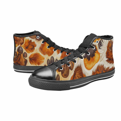WOMEN'S Cow Animal Print High Top Canvas Cottagecore Shoes