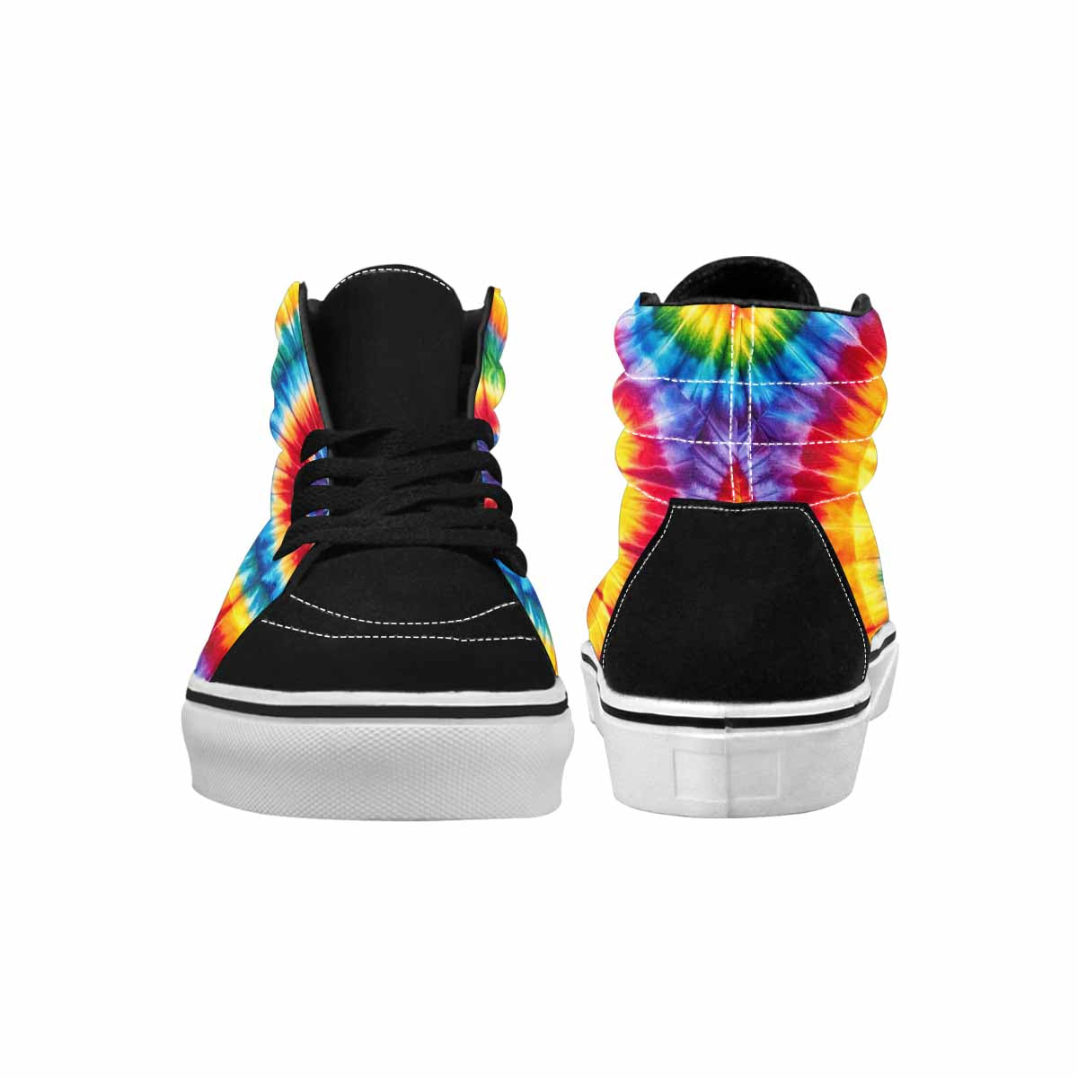 WOMEN'S Tie Dye Rainbow Spiral High Top Canvas Dreamcore Sneakers