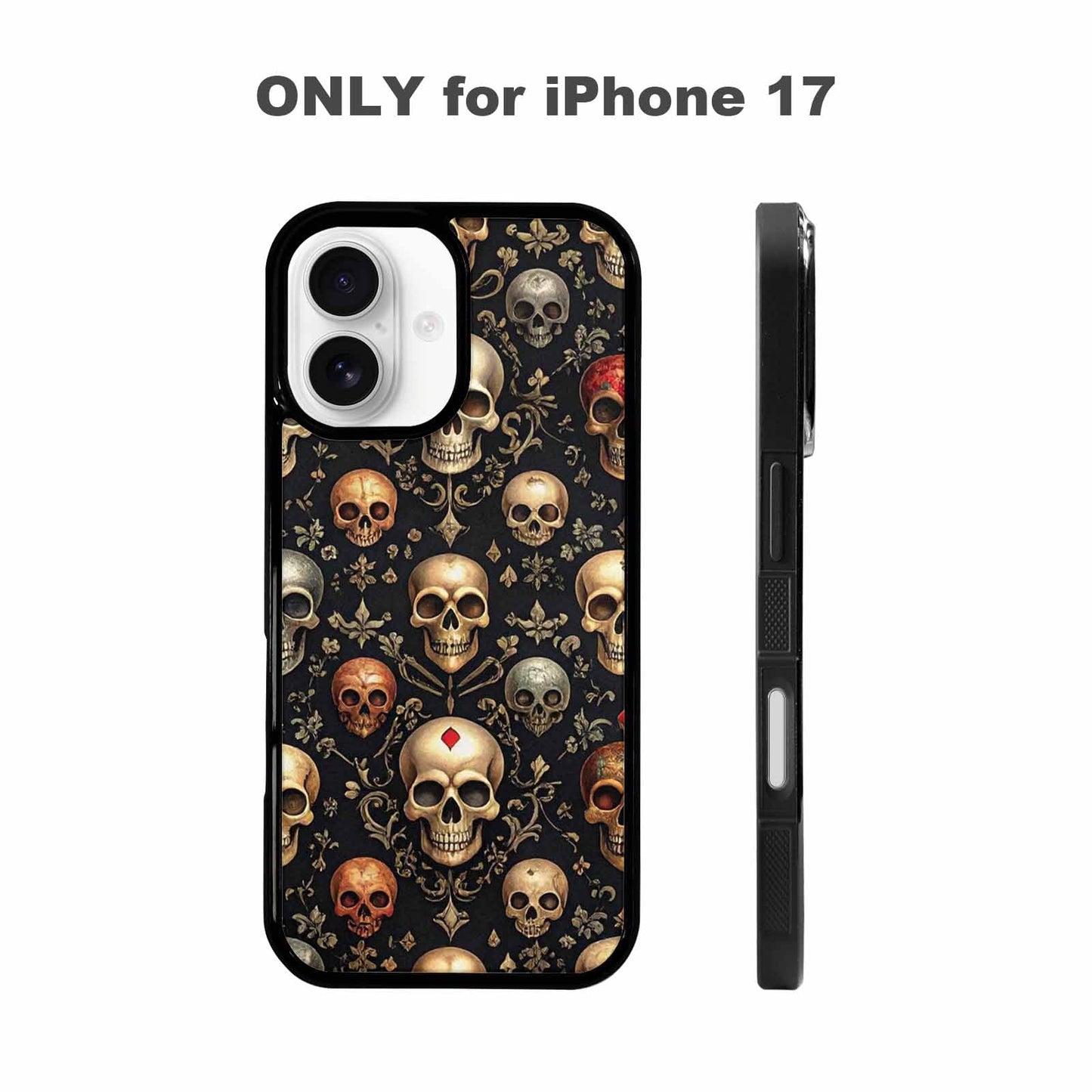 iPhone 17 Case — Skull Dark Art Gothic Print Gothic, Personalized Phone Case