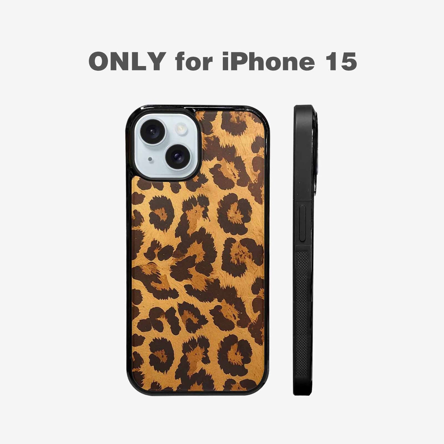 iPhone 15 Case — Classic Leopard Print Warm Golden Tan, Custom Print Case Cover