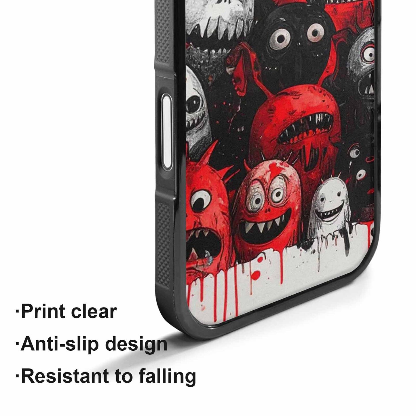 iPhone 17 Case — Black &amp; Red Ink Cartoon Cute, Custom Made Phone Cover