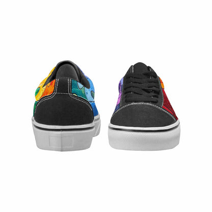 WOMEN'S Autism Puzzle Pieces Lace-Up Canvas Vibrant Chaos Custom Sneakers