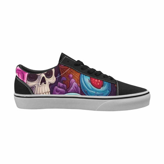 MEN'S Ice Cream Monsters - Lace-Up Canvas Vibrant Chaos Custom Sneakers