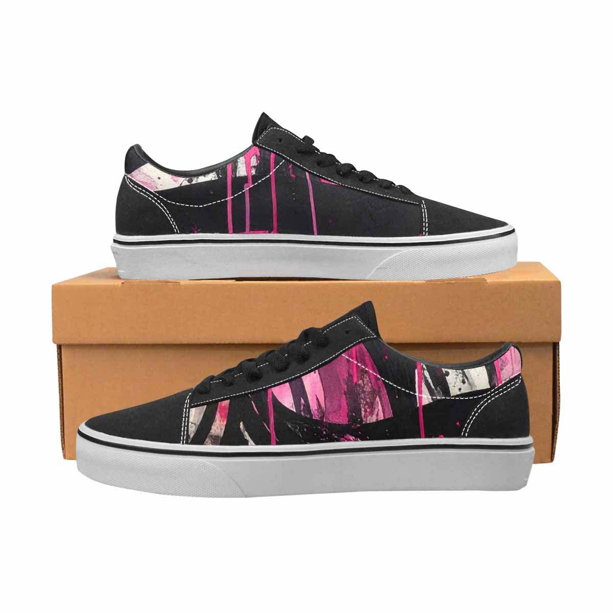 WOMEN'S Zebra Stripe Burst Lace-Up Canvas Neon Fantasy Shoes
