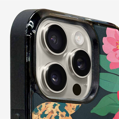 iPhone 16 Pro Max Case — Floral Snake Print, Custom Designed Case Cover