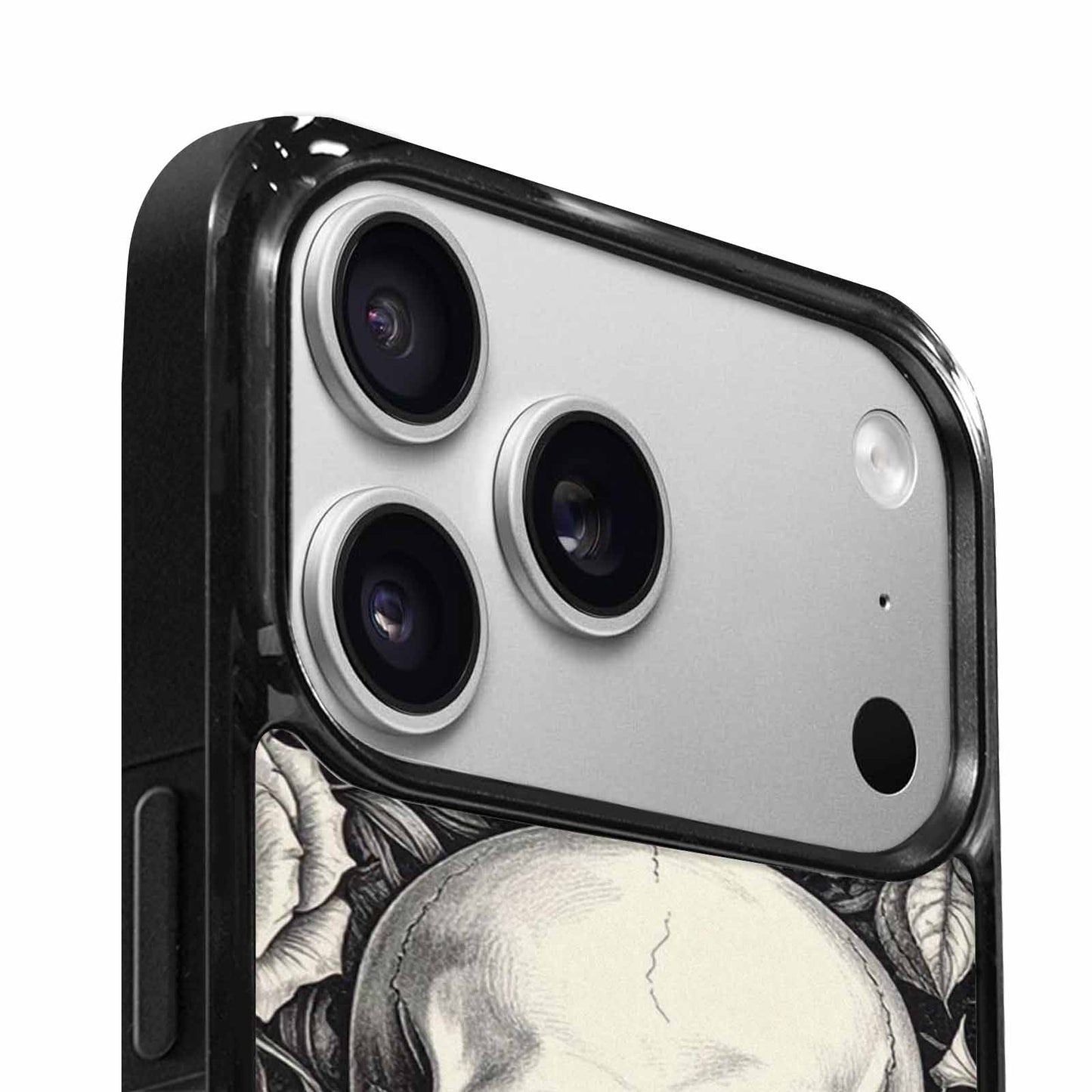 iPhone 17 Pro Case — Skulls Roses Pen Ink Gothic Skulls, Personalized Phone Case