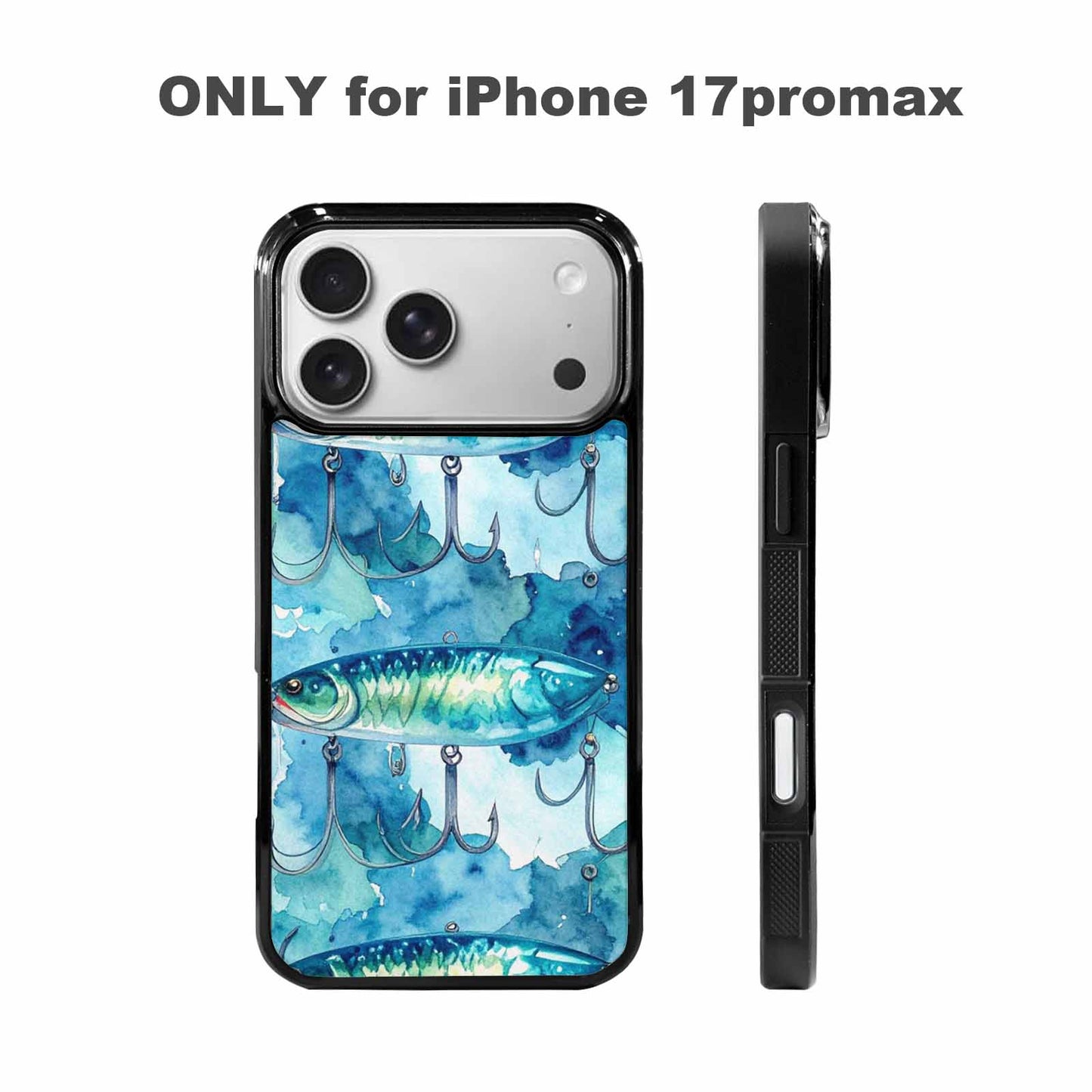 iPhone 17 Pro Max Case — Fishing Lure And Hook Watercolor Abstract, Customized Protective Case