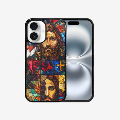 iPhone 16 Case — Jesus Face Small Cross And Faith, Custom Print Case Cover