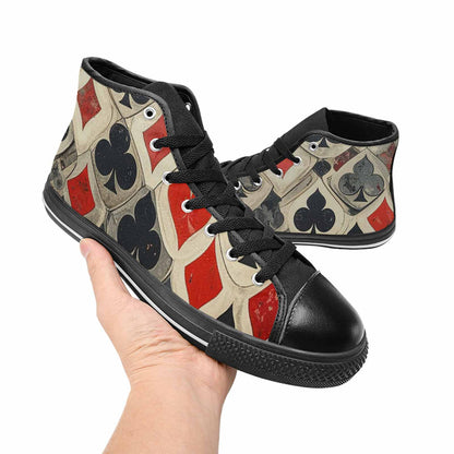 WOMEN'S Playing Card Suit High Top Canvas Surreal Custom Shoes