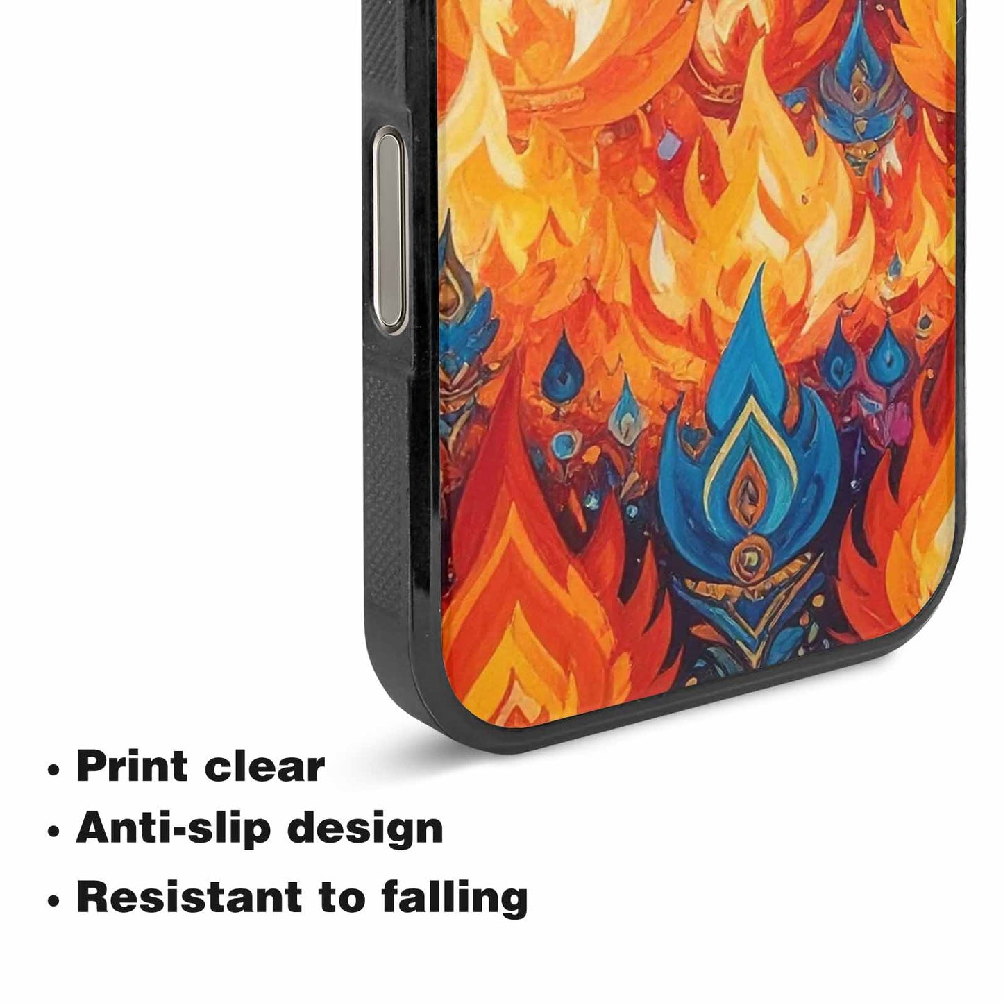 iPhone 16 Pro Case — Flame Burst Full Color Vibrant Flame, Custom Designed Case Cover