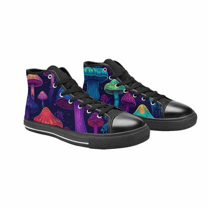 MEN'S Psychedelic Mushroom High Top Canvas Wallpaper Art Custom Shoes