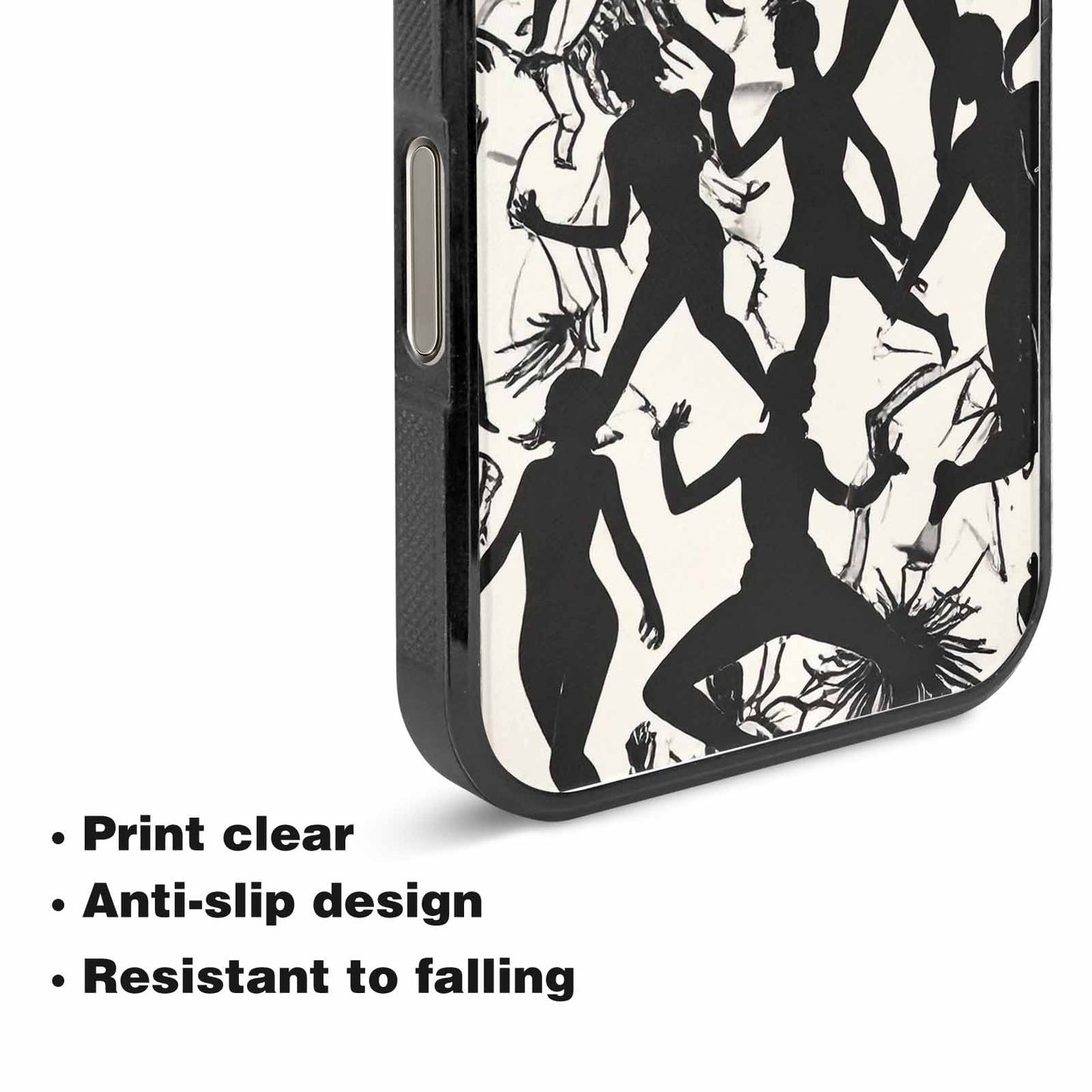 iPhone 15 Pro Max Case — Bold Dancing Figure Line Art Pattern, Customized Protective Case