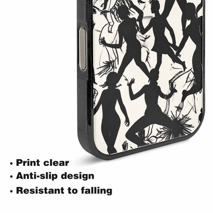 iPhone 15 Pro Max Case — Bold Dancing Figure Line Art Pattern, Customized Protective Case