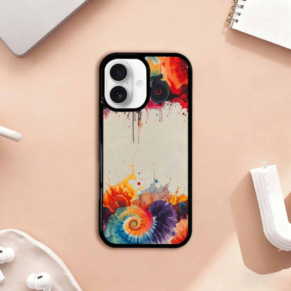 iPhone 17 Case — Tie Dye Swirls Black Tie Dye, Custom Print Case Cover