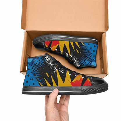 MEN'S Comic Book Halftone High Top Canvas Surreal Custom Shoes