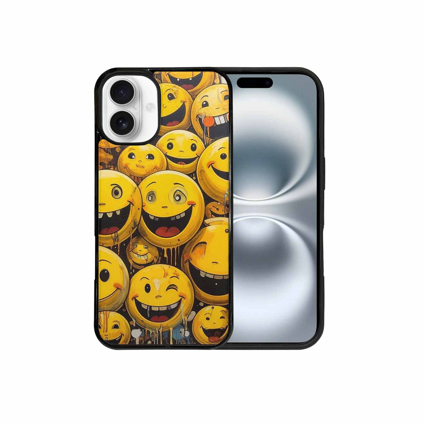 iPhone 16 Plus Case — Melting Moon Smiley Red Splatt Nsg, Personalized Phone Case