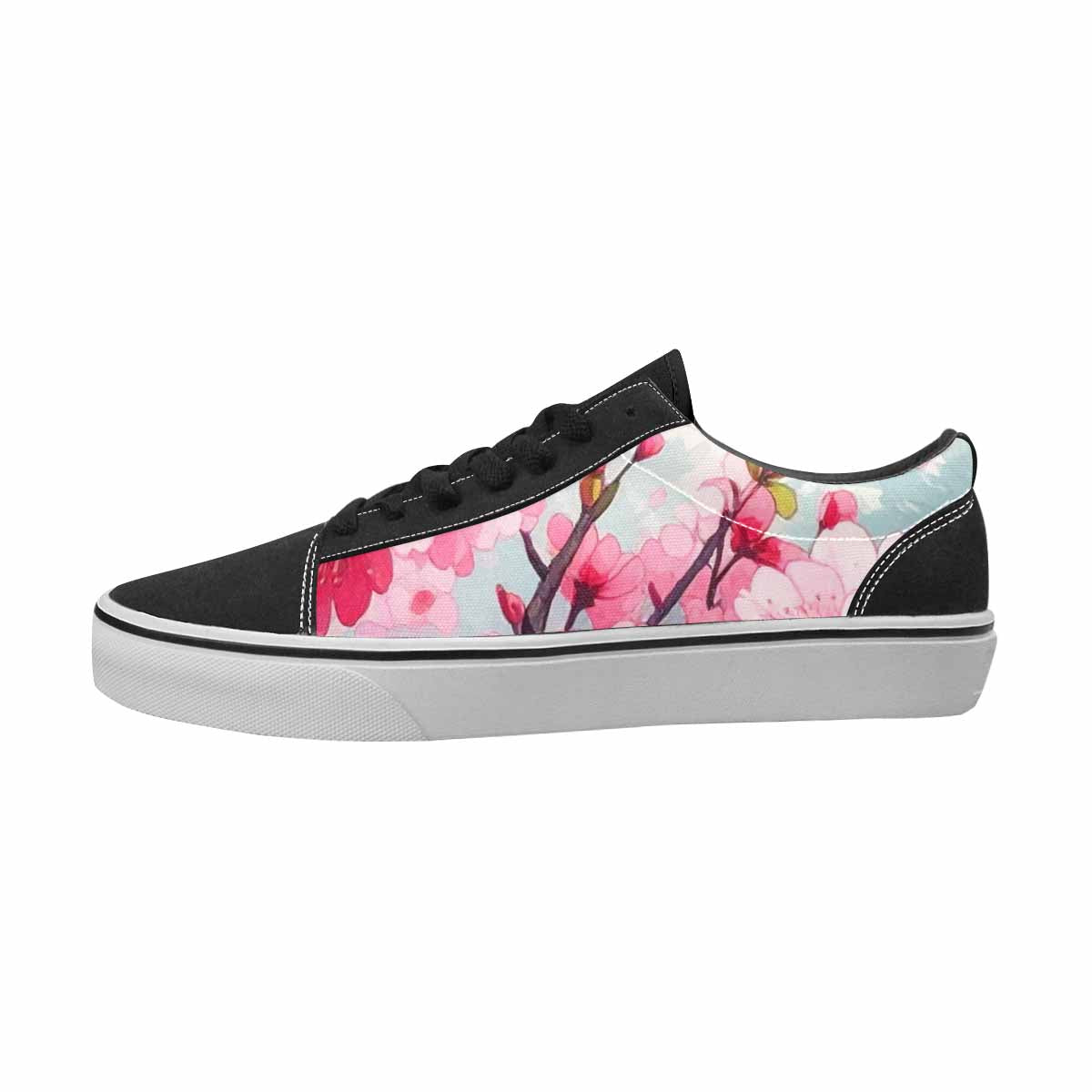 WOMEN'S Cherry Blossom Canvas Made To Order Cottagecore Custom Print Sneakers