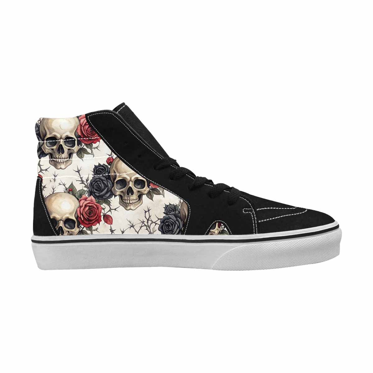 WOMEN'S Skulls - Roses High Top Canvas Surreal Sneakers
