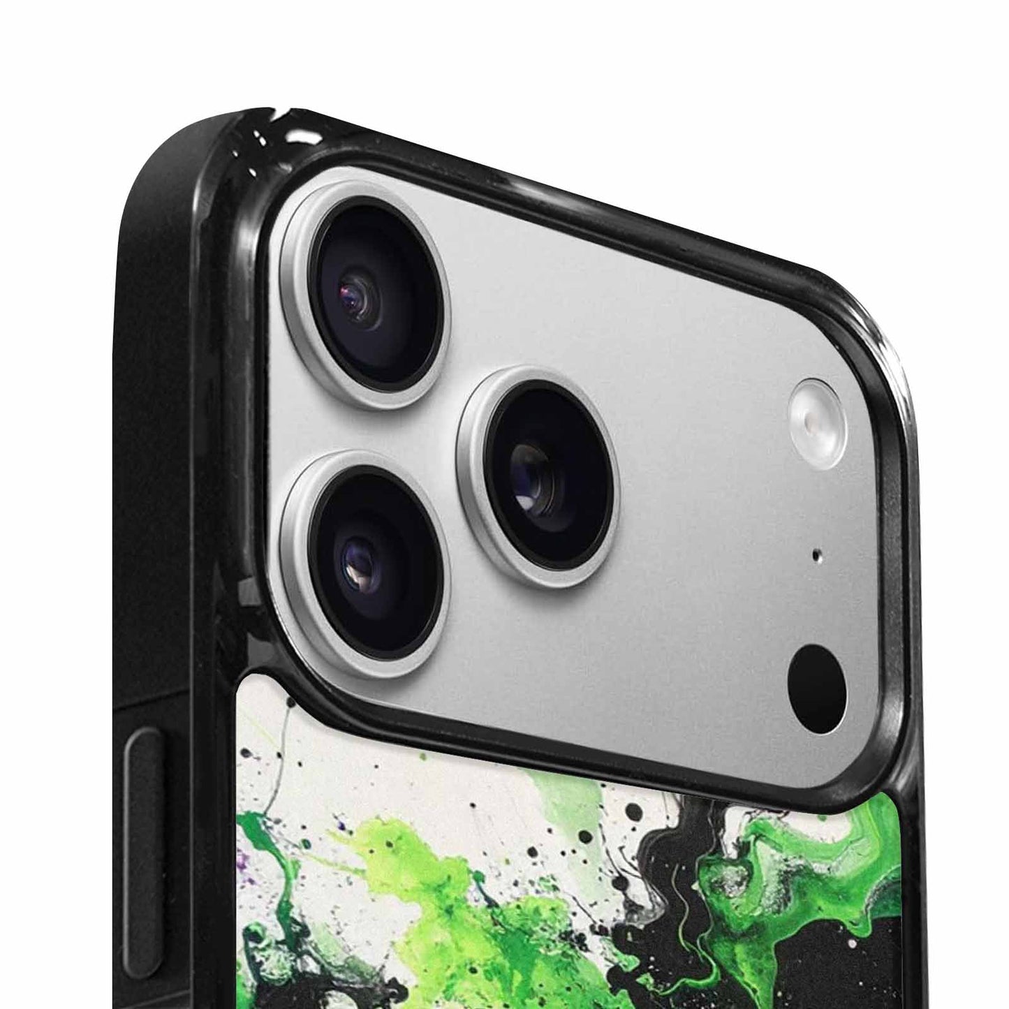 iPhone 17 Pro Max Case — Black &amp; Green Ink Galaxy Space, Custom Designed Case Cover