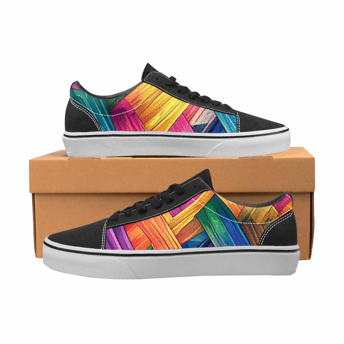 MEN'S Polysexual Flag Color Canvas Lace-Up Vivid Custom Sneakers