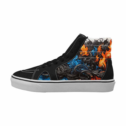 MEN'S Flame Burst High Top Canvas Kaleidoscope Custom Sneakers